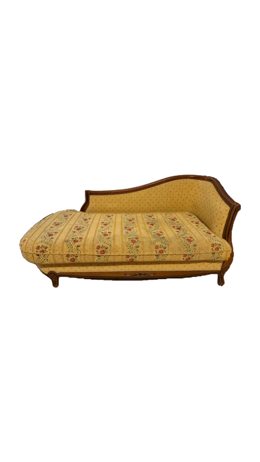 Canapé Méridienne ancienne jaune Moutarde